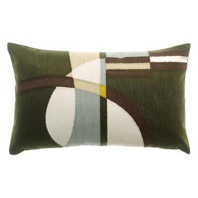 Cushion Nael Embroidered Olive 30 X 50