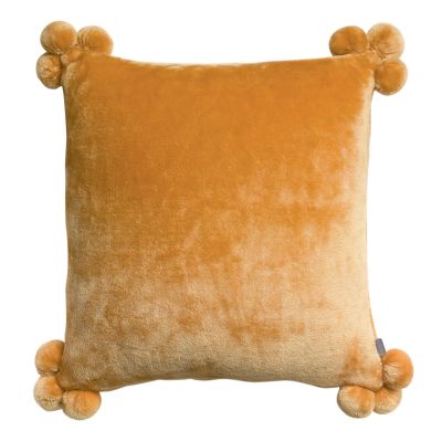 Coussin Tender pompons Ocre 45 x 45