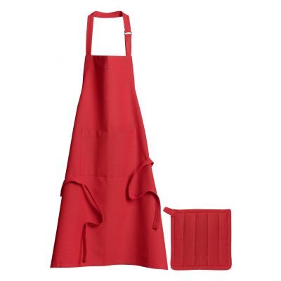 Dona Recycled Red Kitchen Apron and Potholder 85 x 72